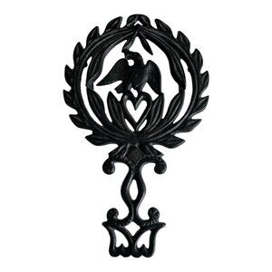 Vintage Cast Iron Eagle Trivet Wall Decor Black Americana Kitchen